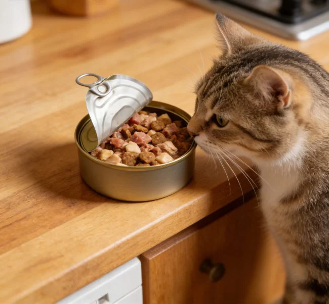 Alimentos para gatos para diarrea escena de aplicación práctica