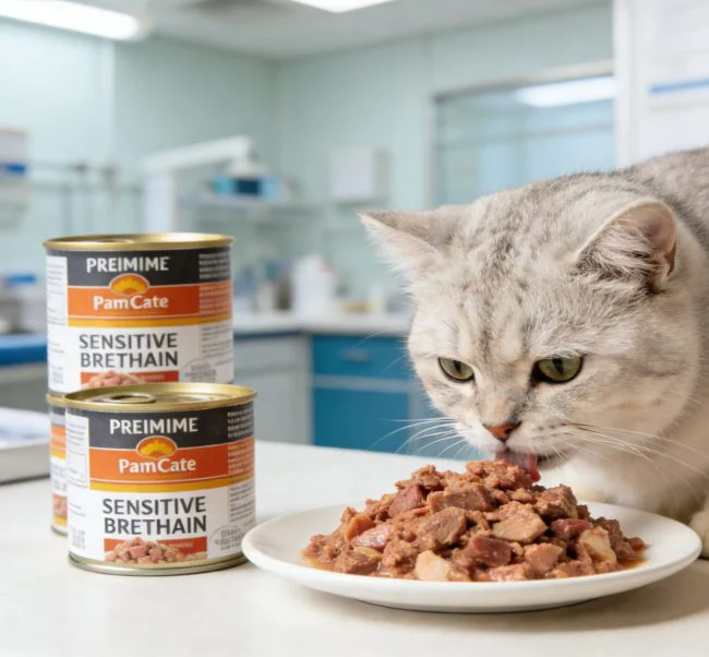 cat food for sensitive stomachs close-up image