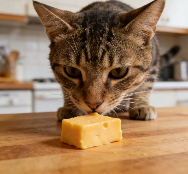 What happens if my cat licks cheese? A Vets Risk Guide & Action Plan