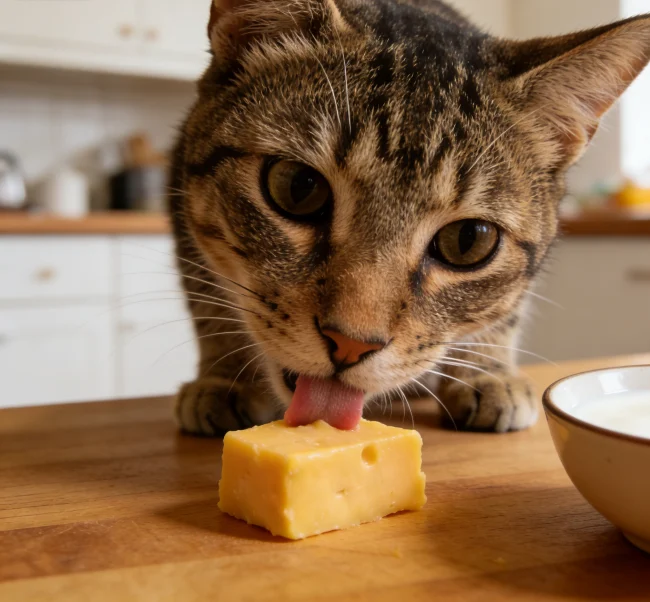 What happens if my cat licks cheese? operation steps