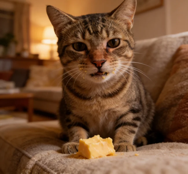 What happens if my cat licks cheese? different angle display