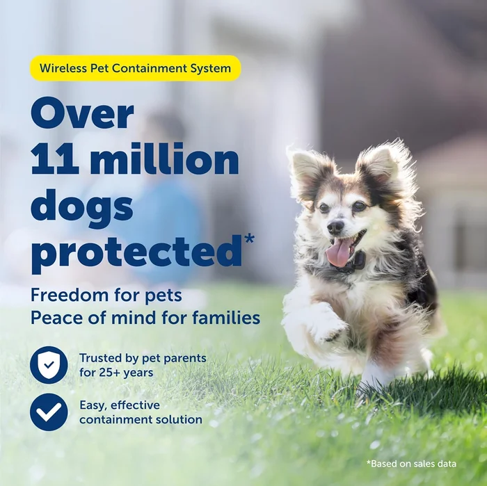 PetSafe ワイヤレスペット収容システム — 犬のためのオリジナルワイヤレス電気フェンス — ペット 8lb + のための 1 / 2 エーカーまでカバー