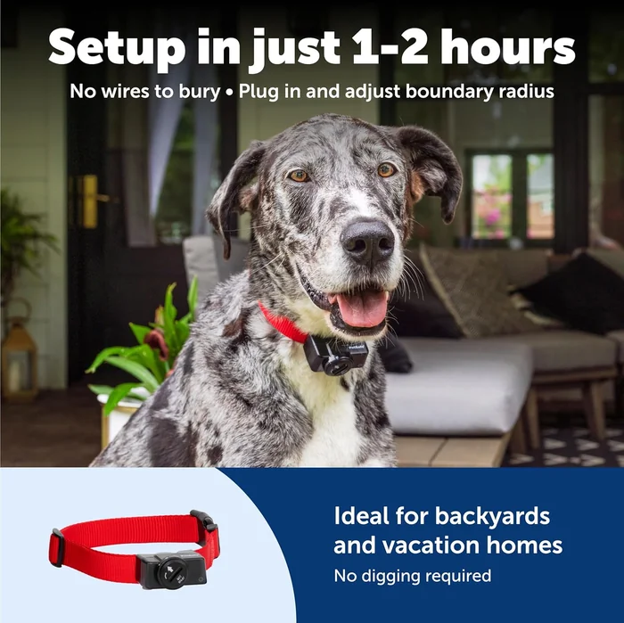 PetSafe ワイヤレスペット収容システム — 犬のためのオリジナルワイヤレス電気フェンス — ペット 8lb + のための 1 / 2 エーカーまでカバー