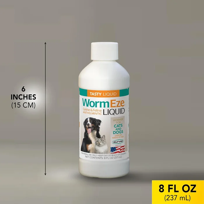 Durvet WormEze Liquid Canine & Feline Antihelmintic, 8 oz