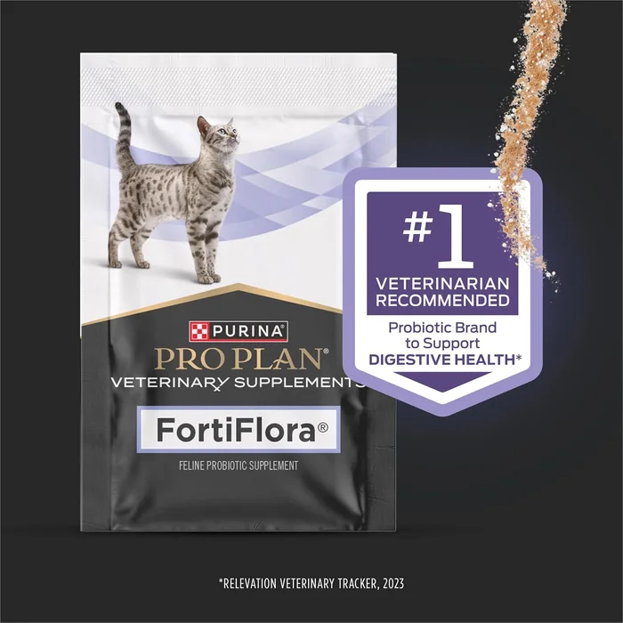 Purina Pro Plan Veterinary Supplements FortiFlora Probiotics for Cats for Digestive Gut Health and Diarrhea - 30 ct. Box