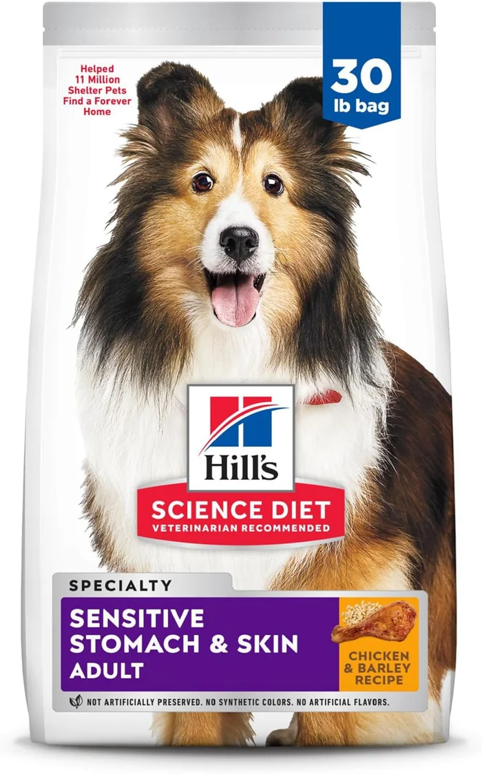 Hill 's Science Diät Sensitive Magen & Haut, Erwachsene 1 - 6, Magen & Haut Empfindlichkeit Unterstützung, Trockene Hundefutter, Huhn Rezept, 30 lb Tasche