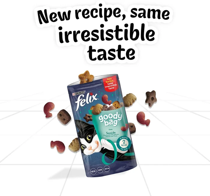 フェリックスグディバッグピクニックミックス大人の猫は、 8 x 60 g のパック、海辺のミックスを扱います