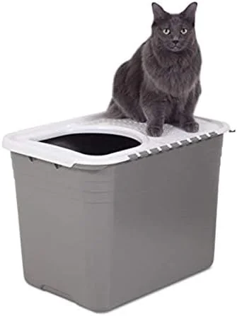 Petmate Enclosed Cat Litter Boxes with Hinged Lid and Wide Top Entry Opening, Cat Litter Box Enclosure with Filter Lid, Made in USA, Scoop not Included