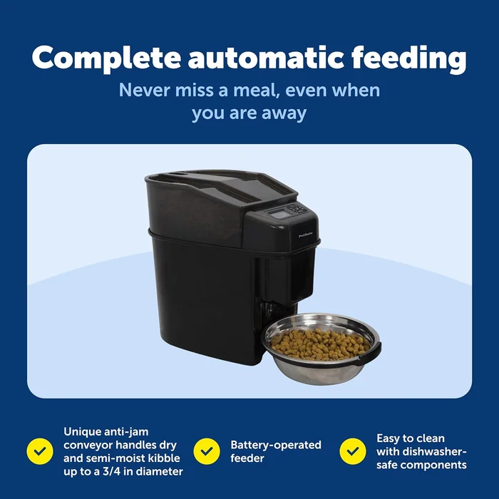 PetSafe Automatic Cat Feeder - Healthy Pet Simply Feed - Automatic Pet Feeder for Cats & Dogs - Timed Pet Feeder with Programmable Portion Control - Holds 24 Cups of Dry or Semi-Moist Dog or Cat Food