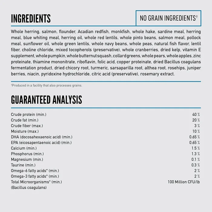 ORIJEN Grain Free High Protein Premium Dry Cat Food Six Fish Recipe 4lb Bag