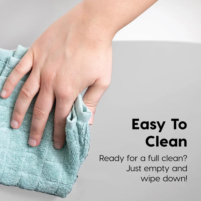 IRIS USA Top Entry Cat Litter Box with Scoop, Stylish Round Cat Litter Box Enclosure, Kitty Litter Box, Beige/White