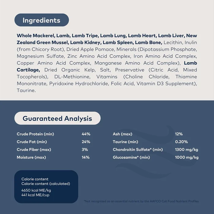 ZIWI Peak Air-Dried Cat Food – Mackerel & Lamb - All Natural, High Protein, Grain Free, Limited Ingredient w/ Superfoods (14oz)