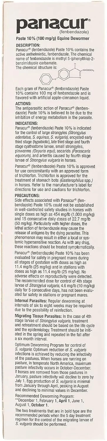 Panacur (3 Pack) Paste de cheval 10%, 100mg Chaque