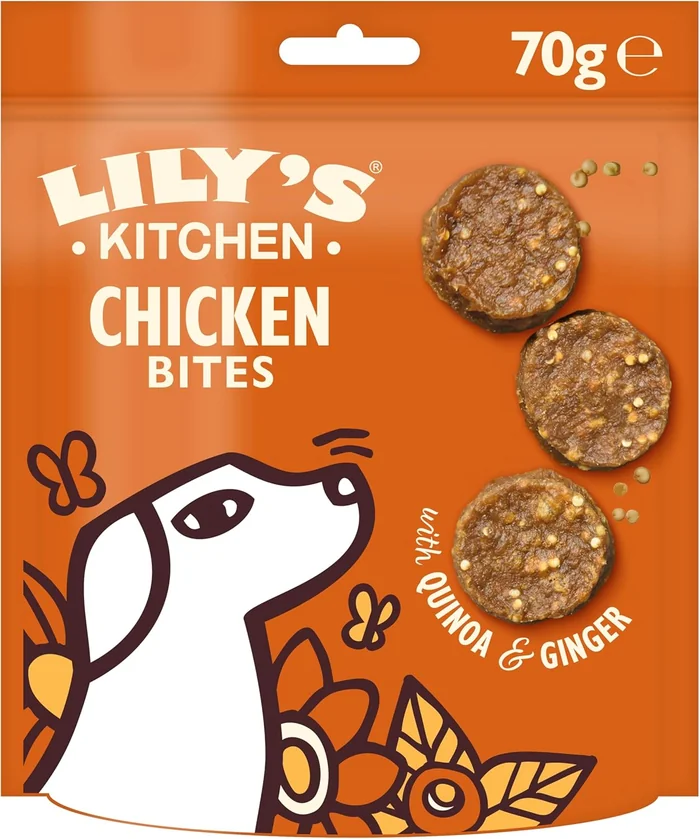 MIUSSAA Lily 's Kitchen Dog Treats Chomp—Away Chicken Bites （ 8 x 70 g ）
