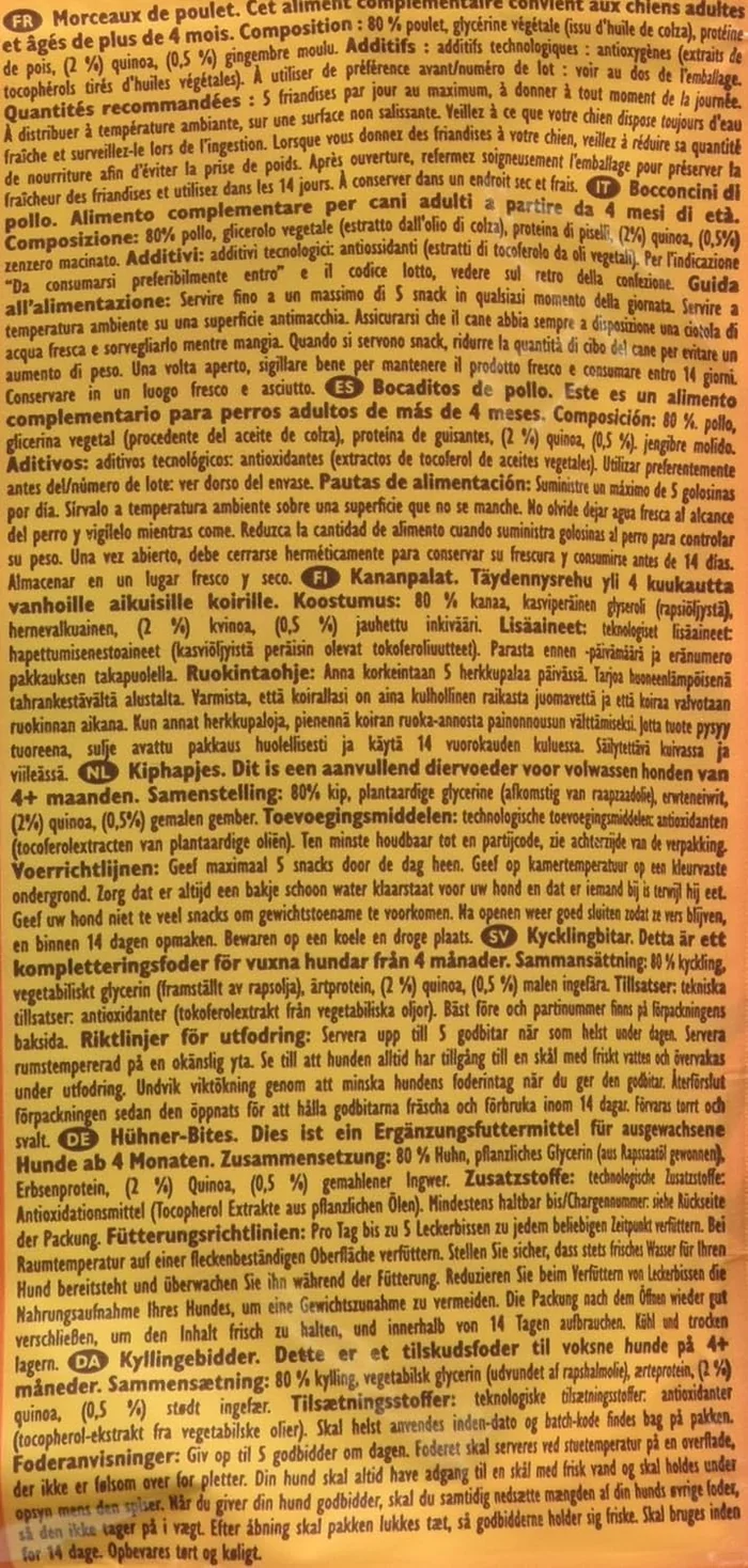 MIUSSAA Lily 's Kitchen Dog Treats Chomp—Away Chicken Bites （ 8 x 70 g ）