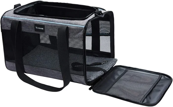 Vceoa 17.5x11x11 pouces Cat, porte-chien pour animaux de compagnie Jusqu'à 16 lbs, sac à chat souple Porteurs d'animaux de voyage Chiot transport comme jouet de tissu Pet Home