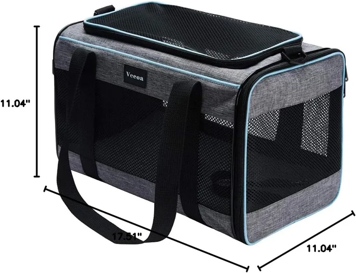 Vceoa 17.5x11x11 pouces Cat, porte-chien pour animaux de compagnie Jusqu'à 16 lbs, sac à chat souple Porteurs d'animaux de voyage Chiot transport comme jouet de tissu Pet Home