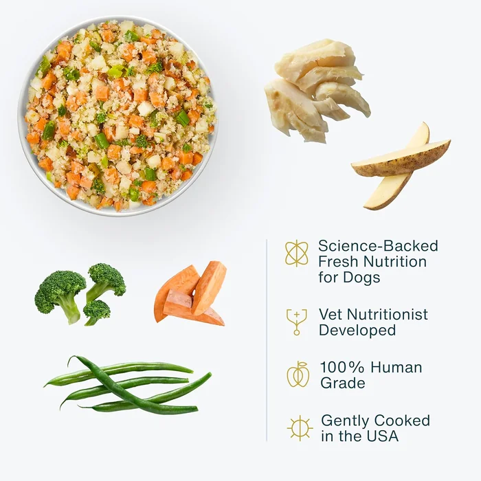 JustFoodForDogs Frozen Fresh Dog Food, Complete Meal or Topper, Fish & Sweet Potato Human Grade Recipe, 18 oz (Pack of 7)