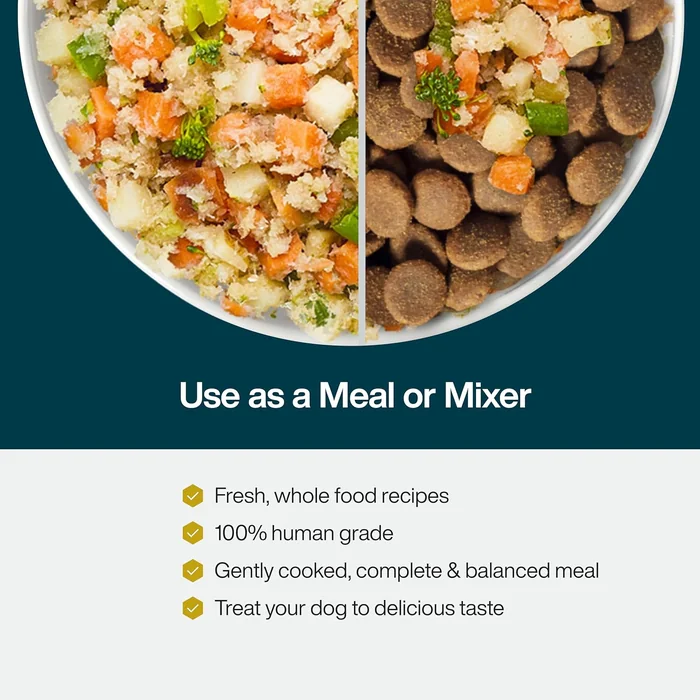 JustFoodForDogs Frozen Fresh Dog Food, Complete Meal or Topper, Fish & Sweet Potato Human Grade Recipe, 18 oz (Pack of 7)