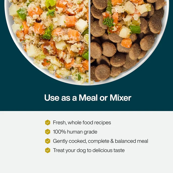 JustFoodForDogs Frozen Fresh Dog Food, Complete Meal or Topper, Fish & Sweet Potato Human Grade Recipe, 18 oz (Pack of 7)