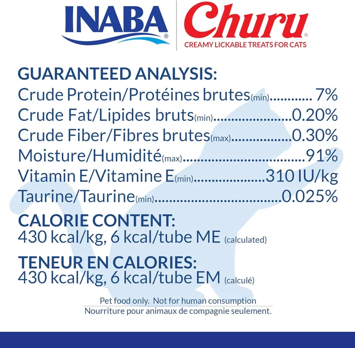 INABA Churu Cat Treats, sans grain, léchable, crèmeux purée pour chat / Topper avec vitamine E et taurine, 0,5 onces par tube, 40 tubes, Tuna Variety Box