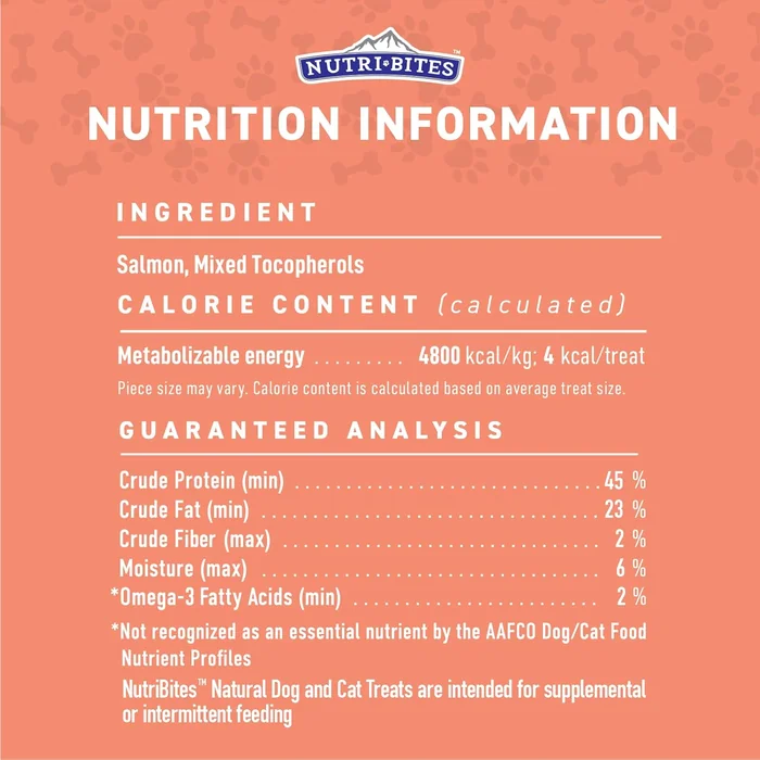 Nutri Bites 凍結乾燥サーモン犬 & 猫のトリート|健康なペットトレーニングのトリートメントやフードトッパー|すべての自然、 1 つの単一の動物タンパク質、高タンパク質|プレミアムバルクバリューパック、 14 oz
