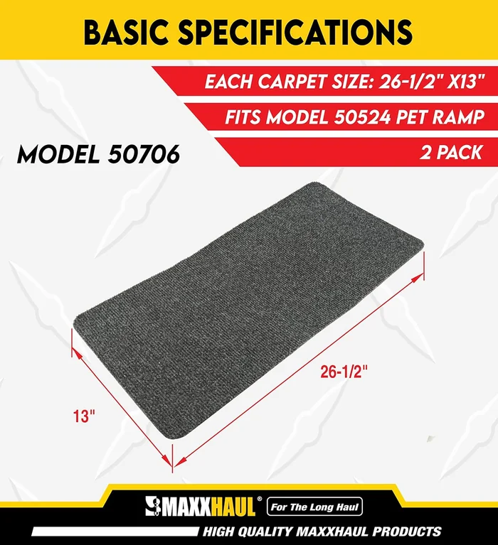 MaxWorks 50706 Non-Slip Carpet with Adhesive Backing for 50524 Pet Ramp (1-Set)