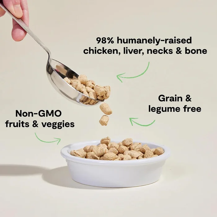 Open Farm, Freeze Dried Raw Cat Food, Complete Meal Morsels or Cat Treats with 92% Meat, Organs & Bone, Harvest Chicken Recipe, 9oz Bag