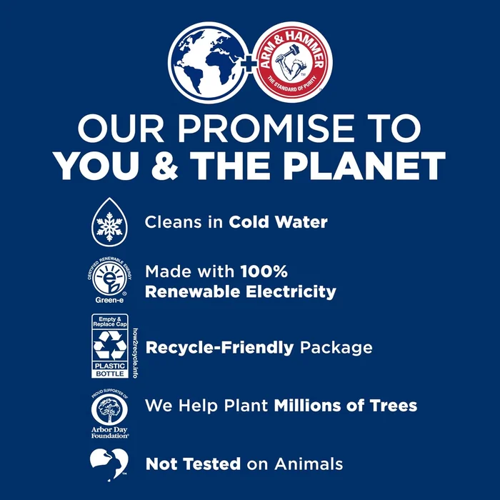 ARM & HAMMER Plus OxiClean Odor Blasters Fresh Burst, 128 Cargas Detergente líquido para lavandería, 166,5 Fl oz