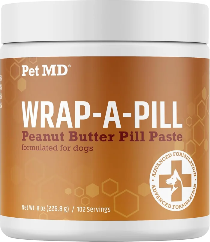Pet MD Wrap A Pilule Pilule de beurre d'arachide pour chiens - Faire une poche ou une poche pour cacher des pilules et des médicaments - 8 oz