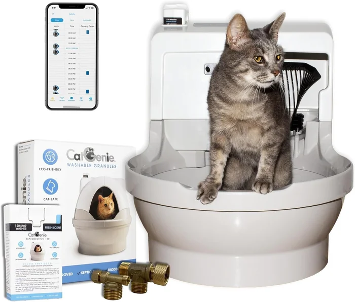 CatGenie A.I. Self-Cleaning, Fully-Flushing, Automatic Cat Litter Box
