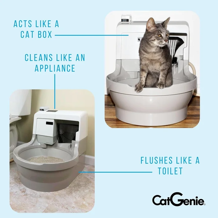 CatGenie A.I. Self-Cleaning, Fully-Flushing, Automatic Cat Litter Box