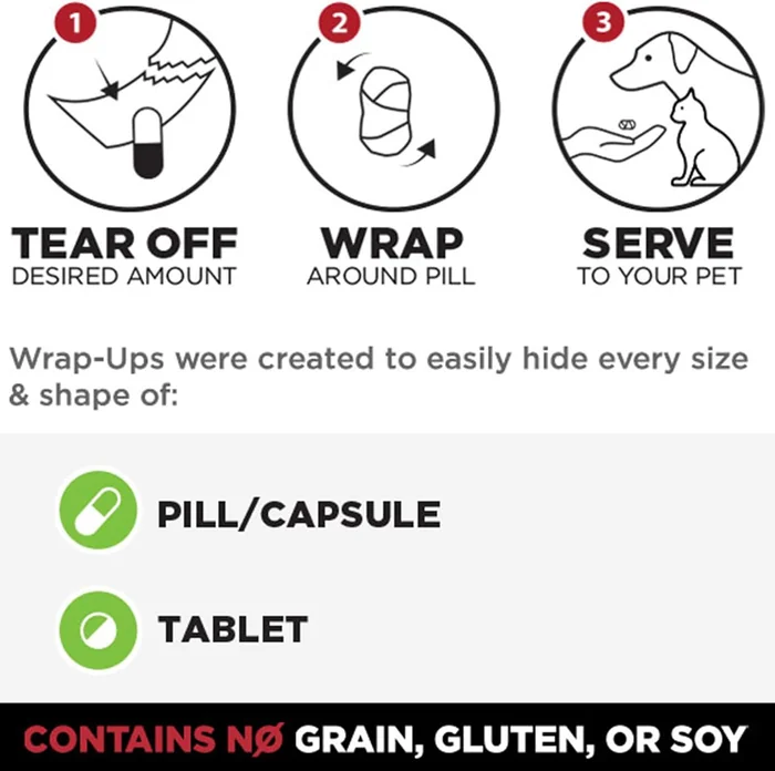 Stashios : Wrap-Ups : Emballage de pilules - Bacon Cheeseburger - 30 Portions Sac, Chiens & Cats, Trait Hides Pilules de toute taille, Ingrédients limités tous naturels, USA (Pack of 2)