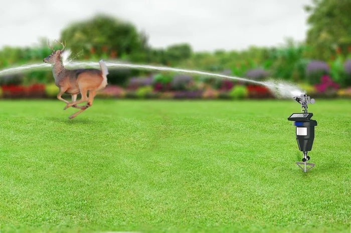 Bewegung aktivierte Sprinkler für den Hof - Wirksames Hirsche & Katzen Abwehrmittel, Skunk Deterrent, Raccoon & Hunde Abwehrmittel, Rasensprinkler-System, Wassersprinkler für Rasenschutz