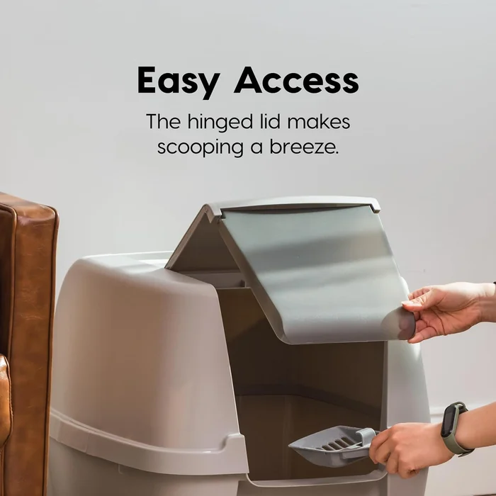 IRIS USA は、フロントドアフラップとスクープ、ハンドルとバックルが付いているキティの箱を覆い、ポータビリティとプライバシー、グレーでジャンボで囲まれました