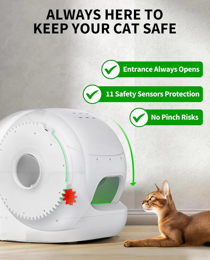 PETKIT PuraMax 2 Automatic Self-Cleaning Cat Litter Box, App Control Automatic Litter Box with Safety Sensors, Odor Free & Anti-Leakage Basic Bundle Includes Trash Bags,2.4G WiFi & Low Entrance