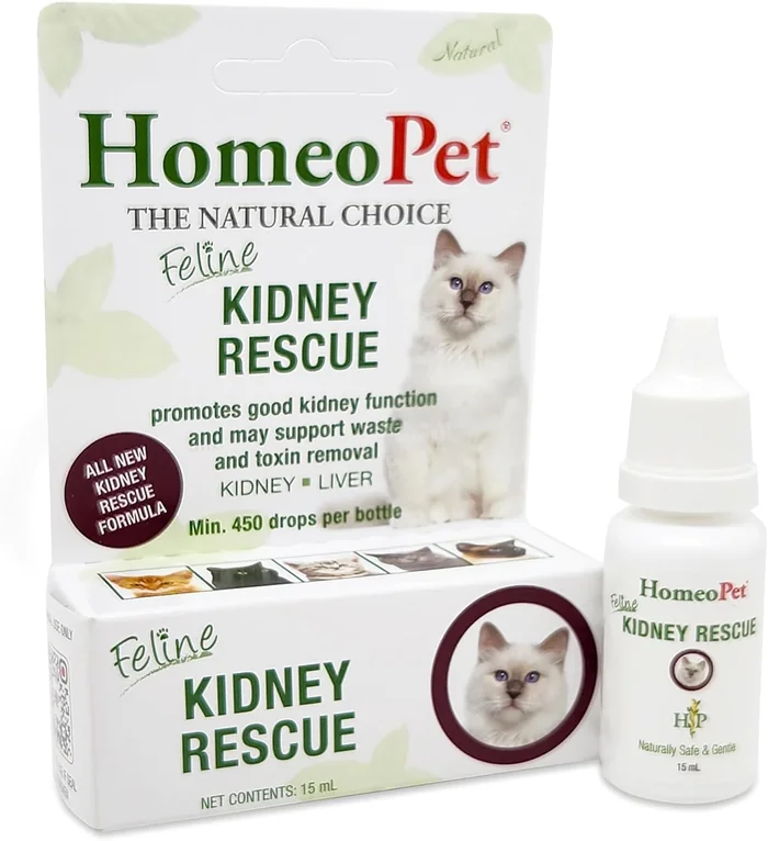 HomePetoFate Kidney Rescue, Supplément rénale sûr et naturel pour les chats et les chatons, 15 millilitres