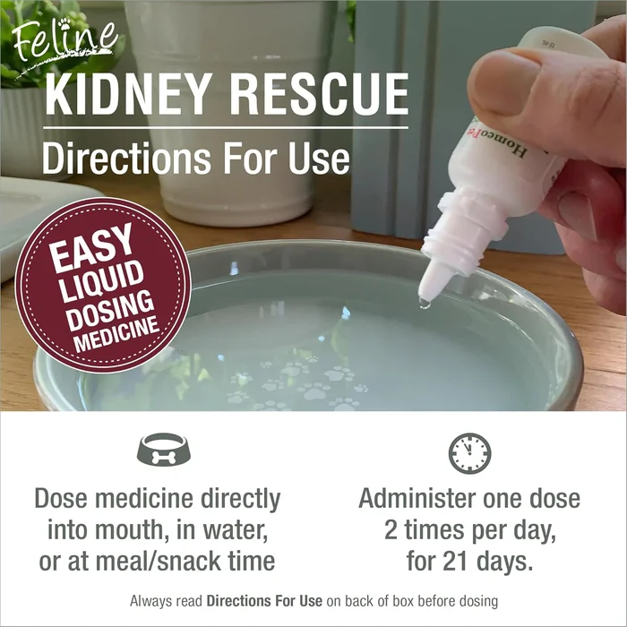 HomePetoFate Kidney Rescue, Supplément rénale sûr et naturel pour les chats et les chatons, 15 millilitres