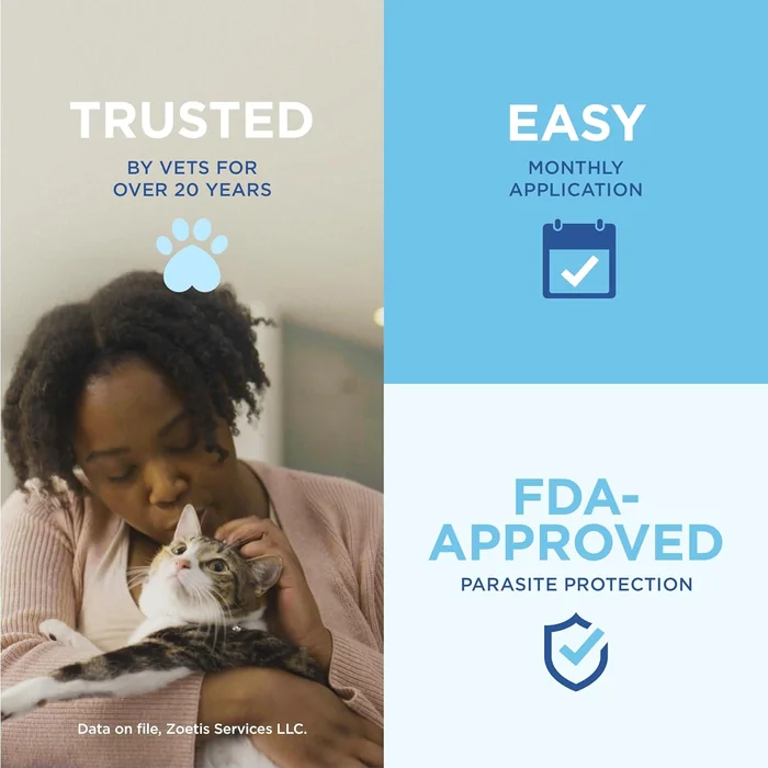 Revolution (selamectine) Solution topique pour les chats, 5,1 - 15 lbs (bleu), 1 tube