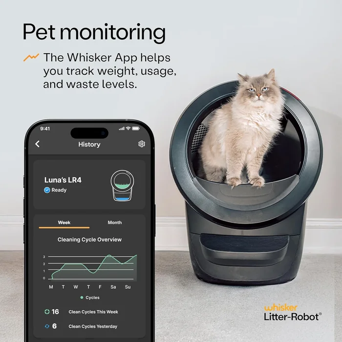 Litter-Robot 4 Supply Bundle by Whisker, Black - Automatic, Self-Cleaning Cat Litter Box, Includes Litter-Robot 4, 3 OdorTrap Refills, 10 Liners, 30 Cleaner Wipes, & 2 Carbon Filters