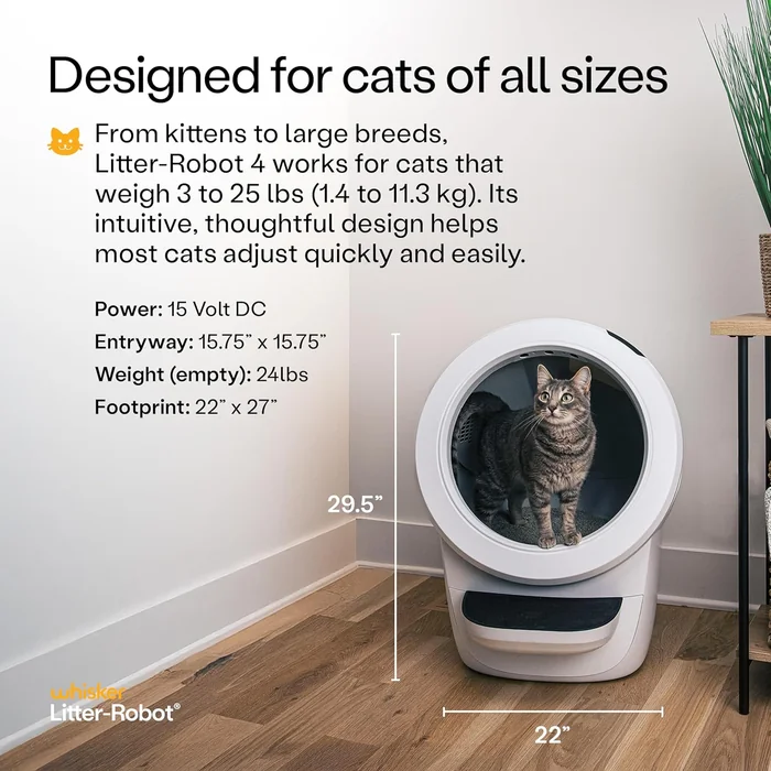 Litter-Robot 4 Supply Bundle by Whisker, White - Automatic, Self-Cleaning Cat Litter Box, WiFi Enabled, Includes Litter-Robot 4, 3 OdorTrap Refills, 10 Liners, 30 Cleaner Wipes, & 2 Carbon Filters
