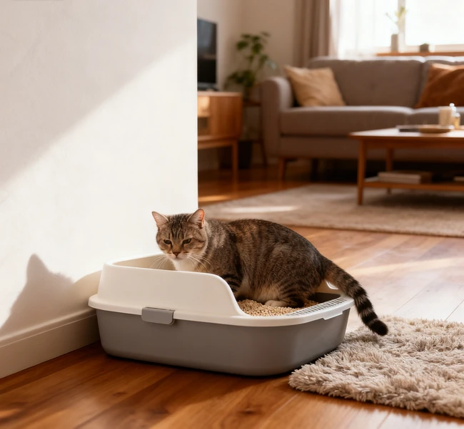 Comparison of open, covered, top-entry, and self-cleaning litter boxes
