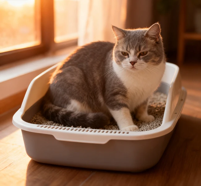 Close-up comparison of clumping and non-clumping cat litter