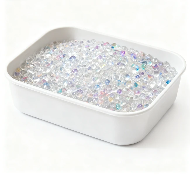 Close-up von verklumpernden Ton litter zeigt gebildete clumps