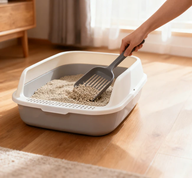 ゴミ箱の中古猫のごみ袋を密閉