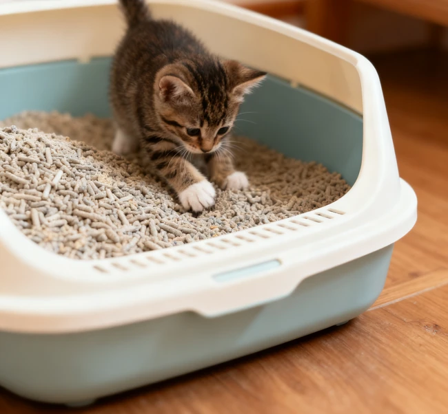 Comparaison rapprochée des poussées de chatons à base de papier et de pellets de bois