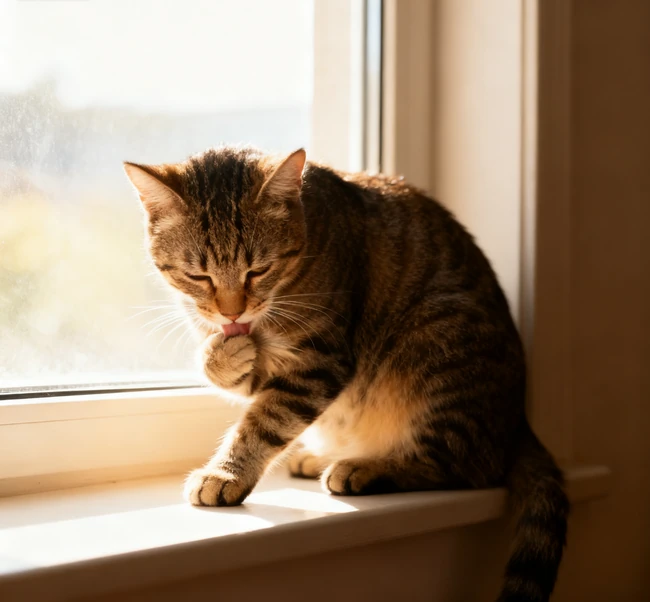 Close-up of PrettyLitter silica gel crystals in a clean litter box