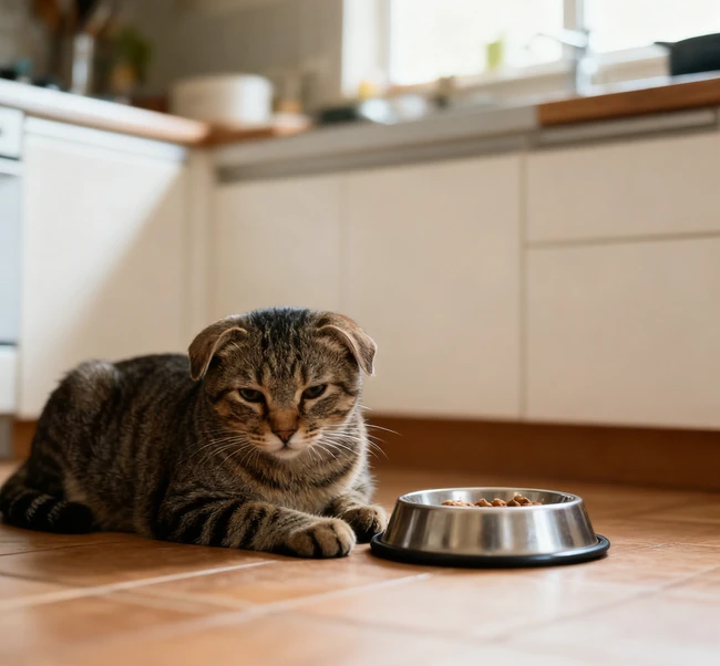 Close-up des Gesichts einer Katze, das ein sichtbares drittes Augenlid zeigt