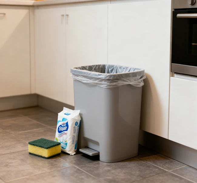 Infographic showing items that go in the trash versus items that are safe to flush
