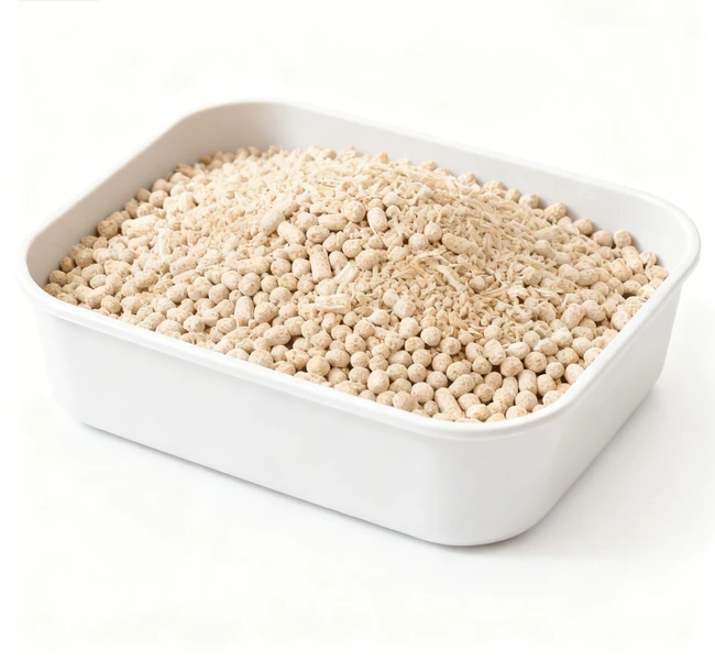 Silica-Gel Kristall Katzen litter in einer sauberen litter box